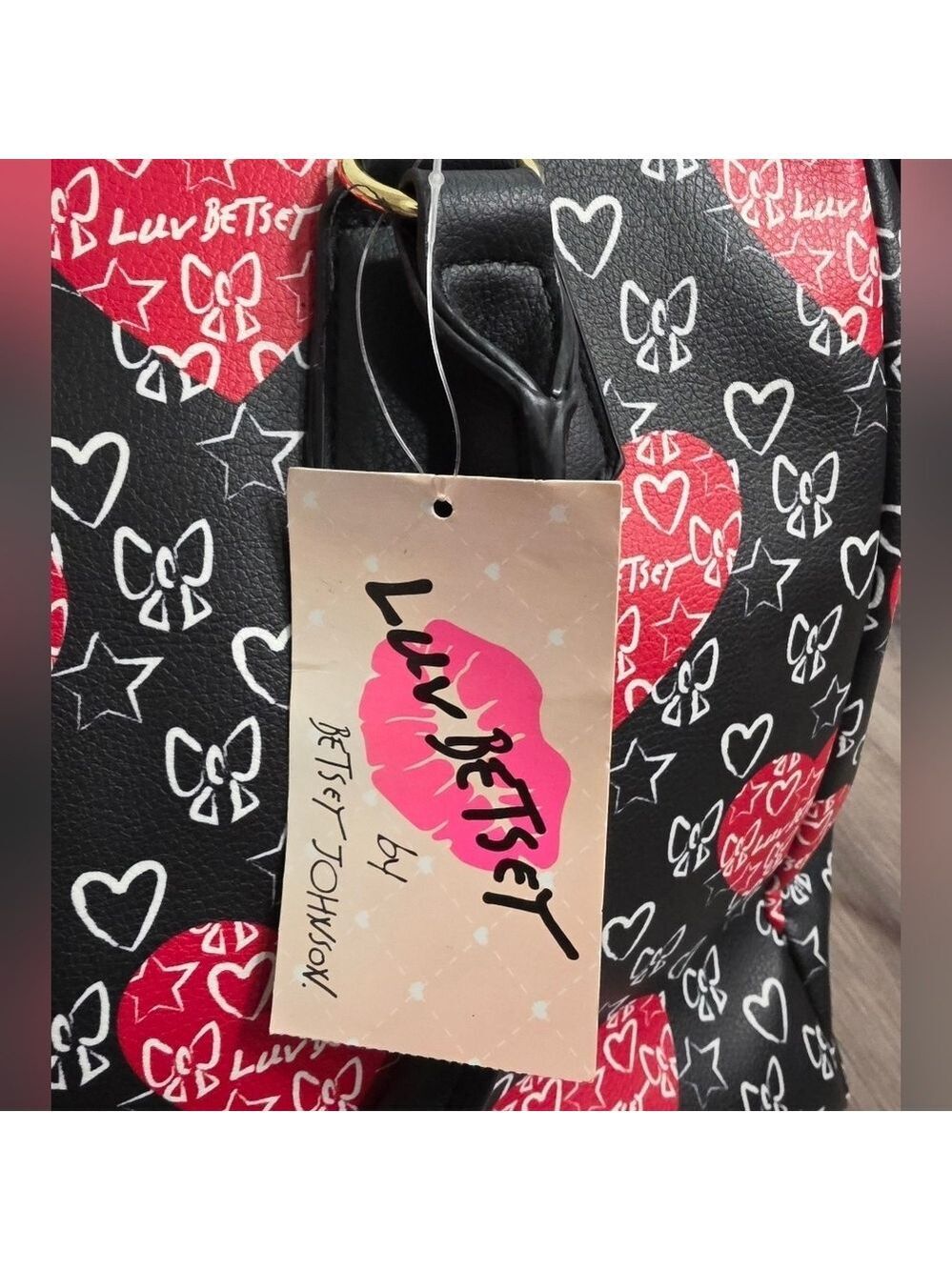 Luv Betsey by Betsey Johnson Heart Print Satchel Bag - New With Tag - Picture 3 of 12